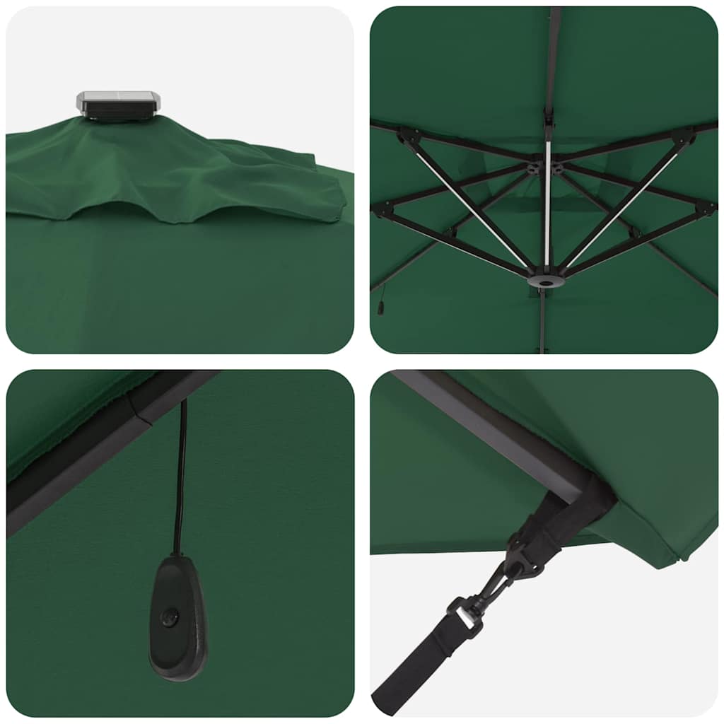 Umbrella Green 286 x 284 x 270 cm Aluminium and Polyester