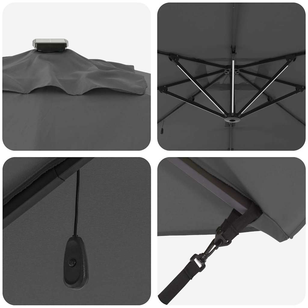 Umbrella Antraciet 286 x 284 x 270 cm Aluminium and Polyester
