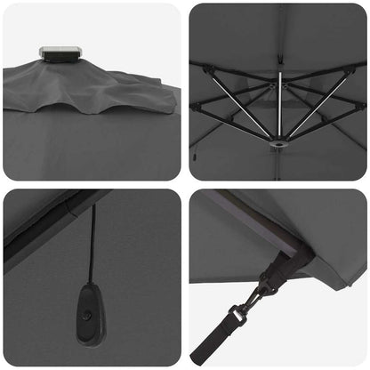 Umbrella Antraciet 286 x 284 x 270 cm Aluminium and Polyester