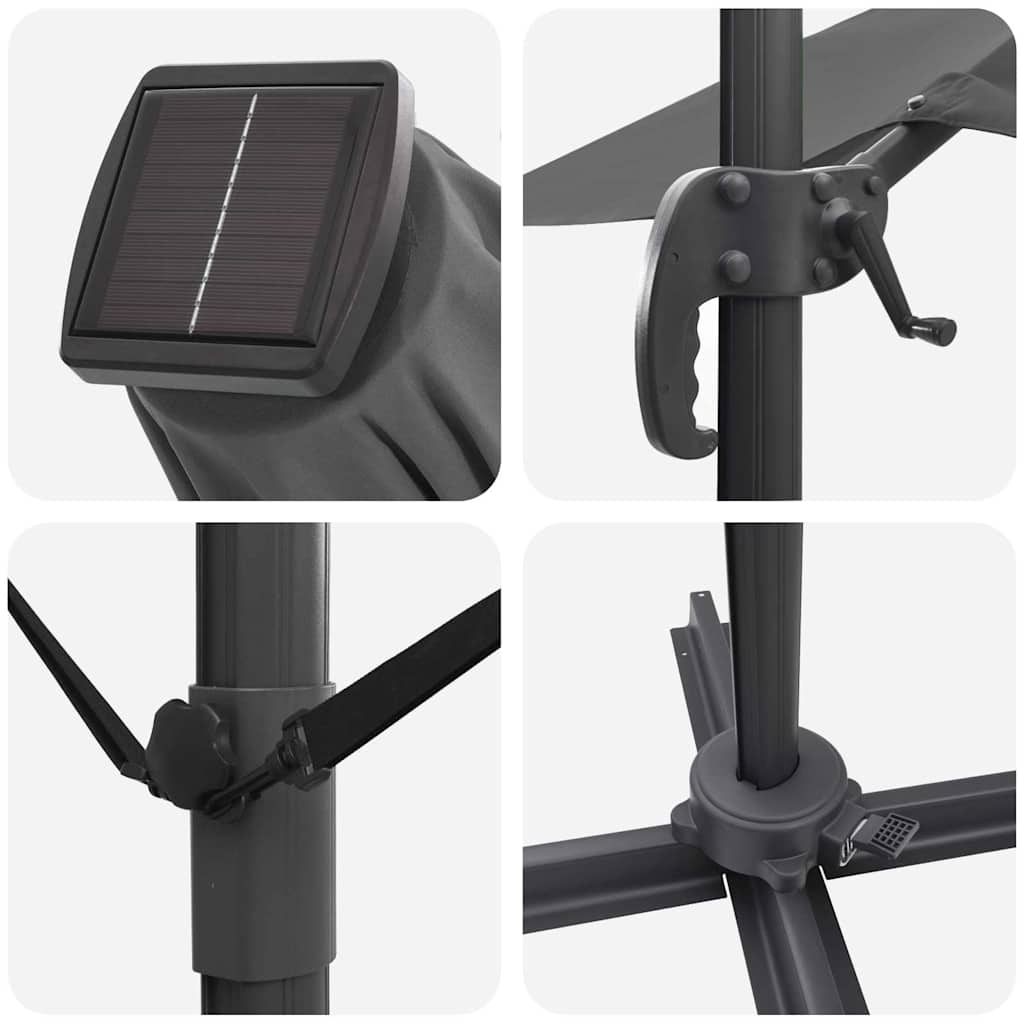 Umbrella Antraciet 286 x 284 x 270 cm Aluminium and Polyester