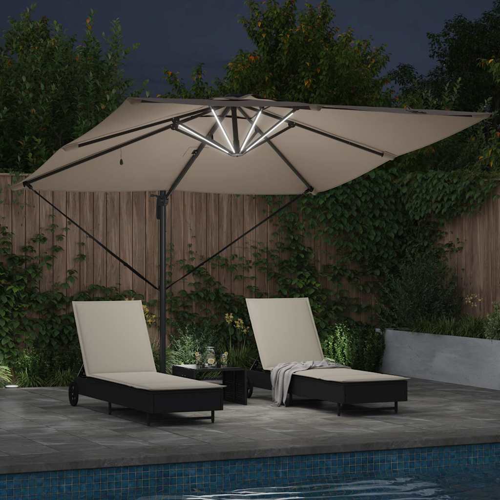 Umbrella Taupe 286 x 284 x 270 cm Aluminium and Polyester