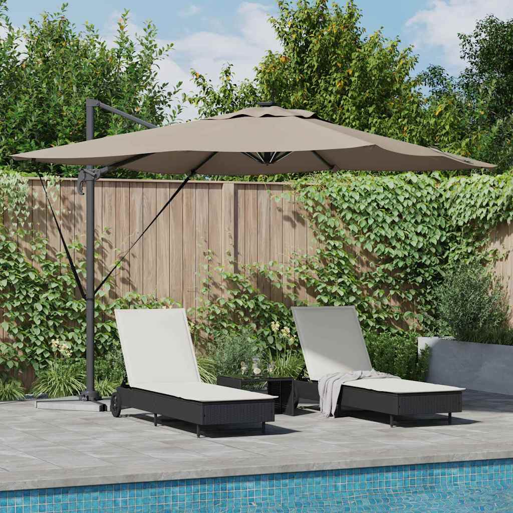 Umbrella Taupe 286 x 284 x 270 cm Aluminium and Polyester