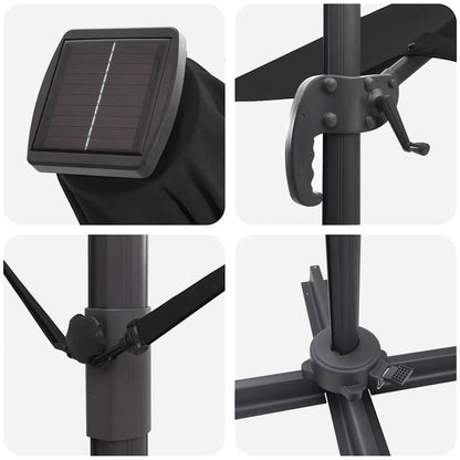 Umbrella Black 286 x 284 x 270 cm Aluminium and Polyester