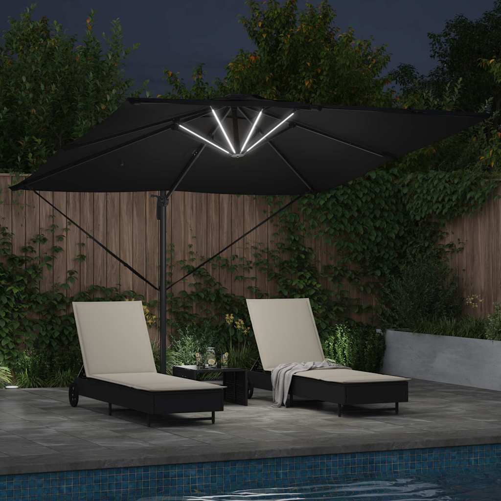 Umbrella Black 286 x 284 x 270 cm Aluminium and Polyester