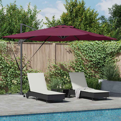 Umbrella with LED Strip Lights Bordeaux Red 286 x 284 x 270 cm