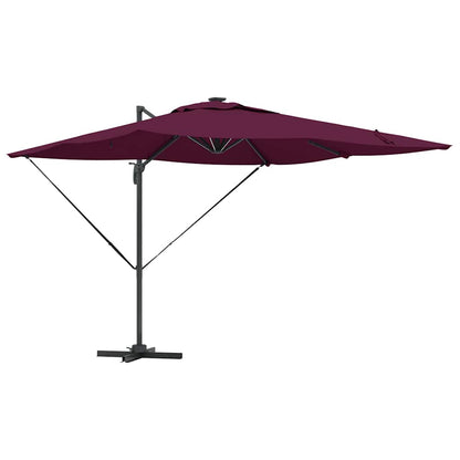 Umbrella with LED Strip Lights Bordeaux Red 286 x 284 x 270 cm