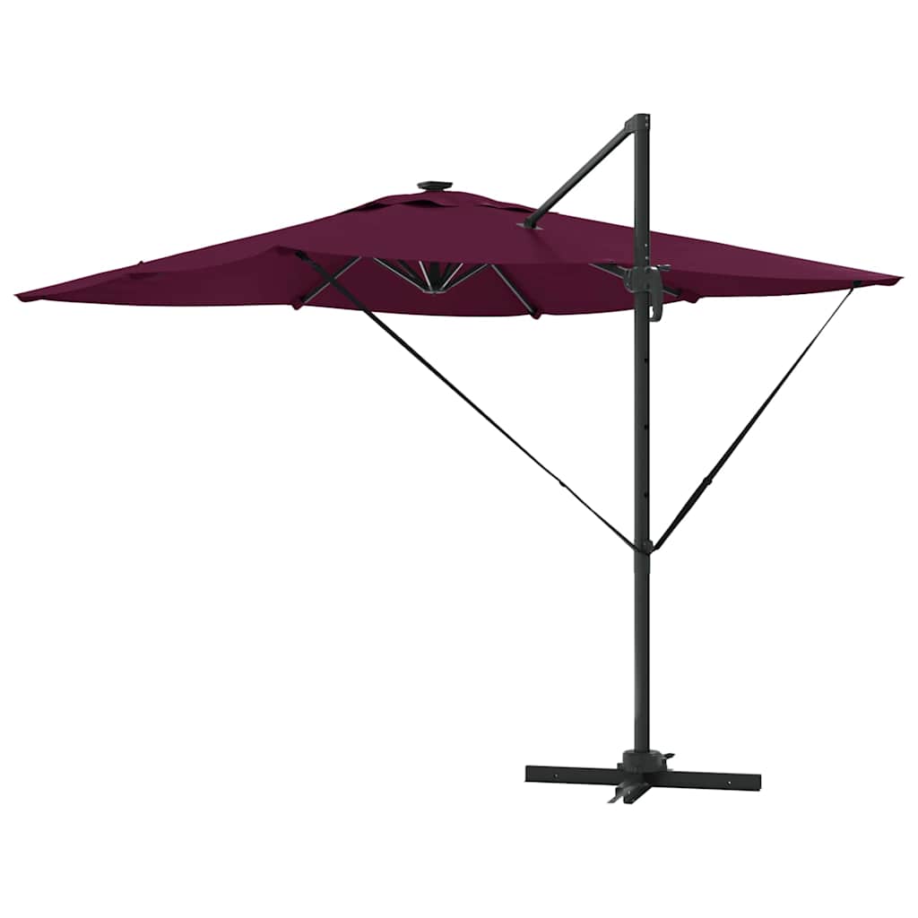 Umbrella with LED Strip Lights Bordeaux Red 286 x 284 x 270 cm