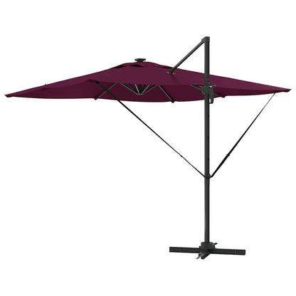 Umbrella with LED Strip Lights Bordeaux Red 286 x 284 x 270 cm