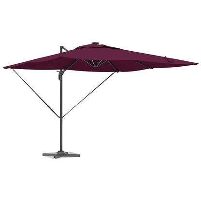 Umbrella with LED Strip Lights Bordeaux Red 286 x 284 x 270 cm