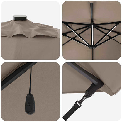 Umbrella Taupe 352 x 251 x 265 cm Polyester and Aluminium