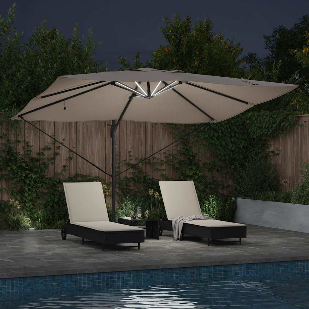 Umbrella Taupe 352 x 251 x 265 cm Polyester and Aluminium