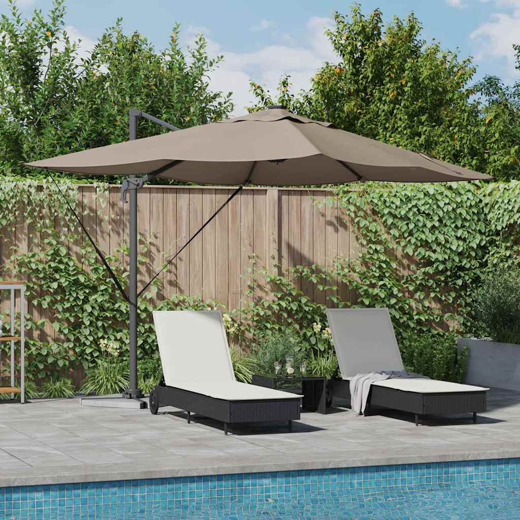Umbrella Taupe 352 x 251 x 265 cm Polyester and Aluminium