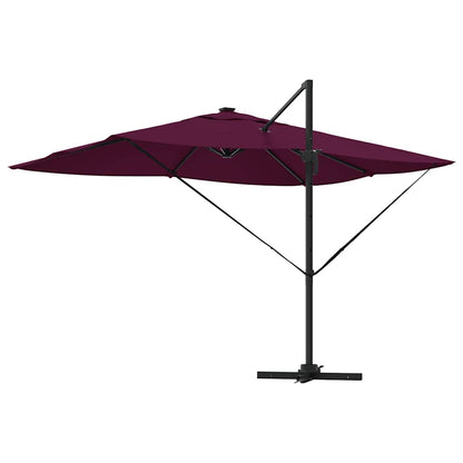 Umbrella with LED Strip Lights Bordeaux Red 352 x 251 x 265 cm