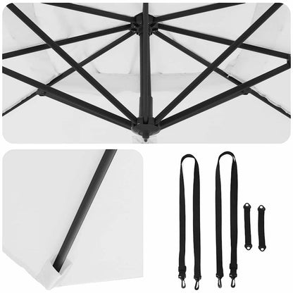 Roma Parasol Beige 286 x 284 x 265 cm Aluminium and Polyester