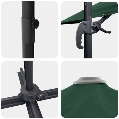 Roma Parasol Green 286 x 284 x 265 cm Aluminium and Polyester