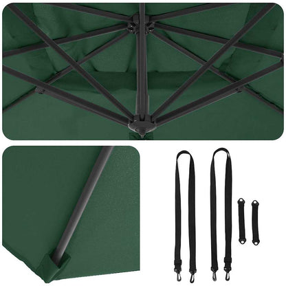 Roma Parasol Green 286 x 284 x 265 cm Aluminium and Polyester