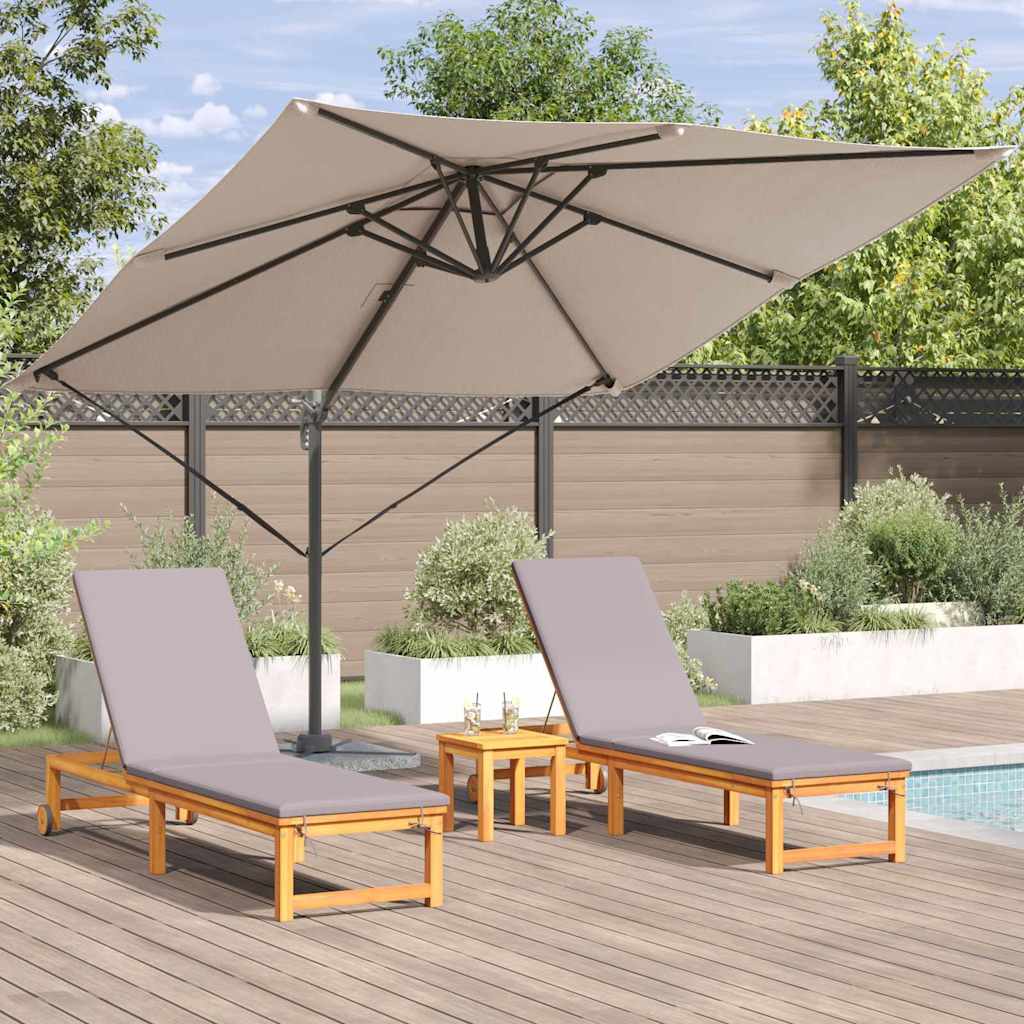Roma Parasol Taupe 286 x 284 x 265 cm Aluminium and Polyester