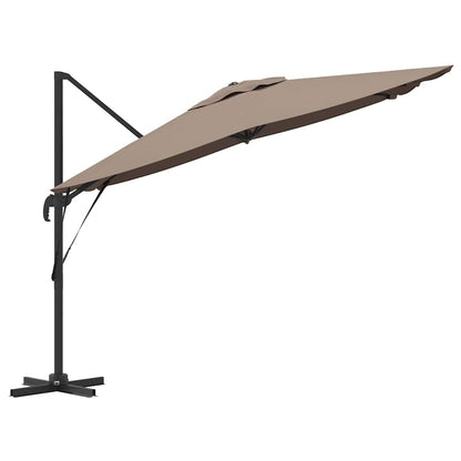 Roma Parasol Taupe 286 x 284 x 265 cm Aluminium and Polyester