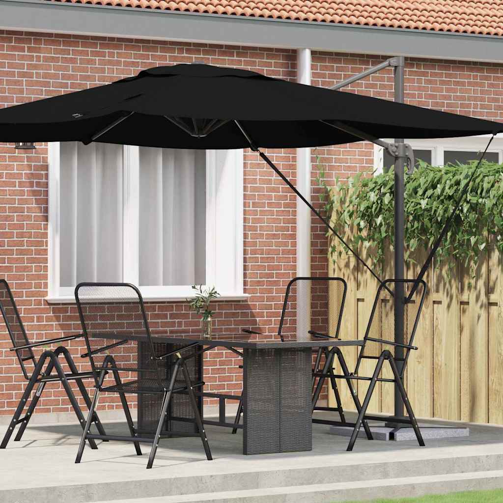 Roma Parasol Black 286 x 284 x 265 cm Aluminium and Polyester