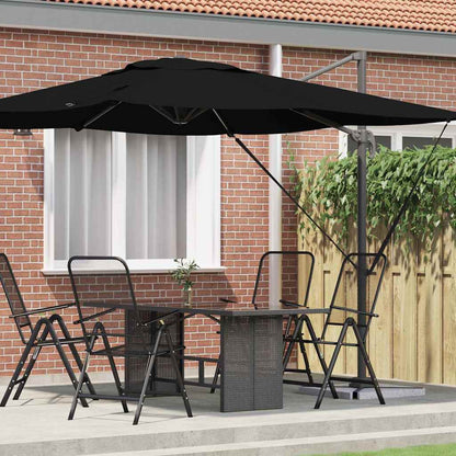 Roma Parasol Black 286 x 284 x 265 cm Aluminium and Polyester