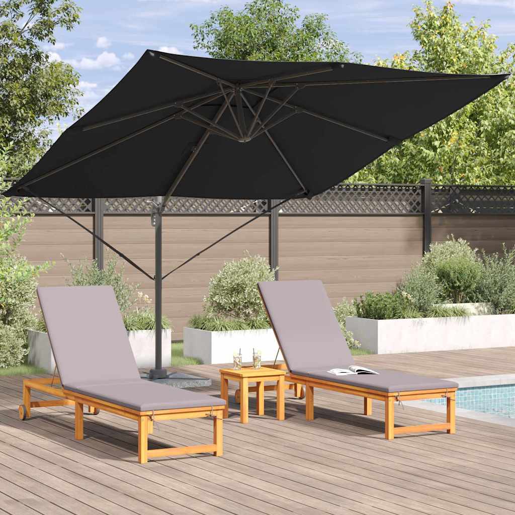 Roma Parasol Black 286 x 284 x 265 cm Aluminium and Polyester