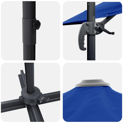Roma Parasol Blue 286 x 284 x 265 cm Aluminium and Polyester