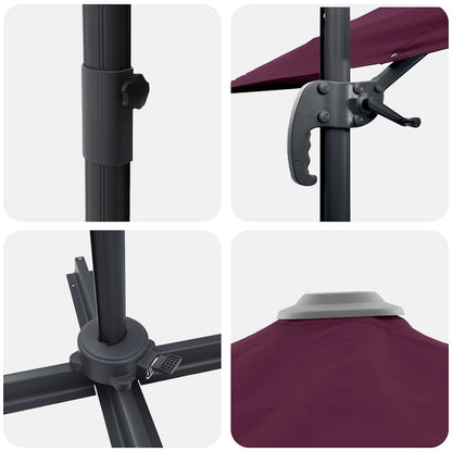 Roma Parasol Red 286 x 284 x 265 cm Aluminium and Polyester