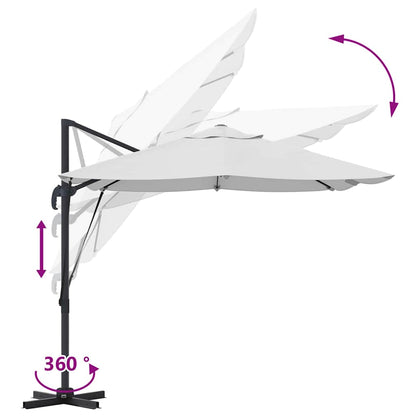 Umbrella Sand 351 x 250 x 260 cm Polyester and Aluminium