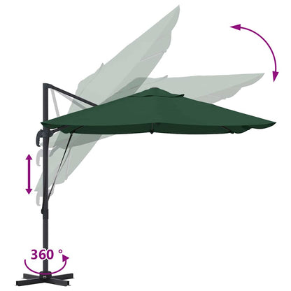 Umbrella Green 351 x 250 x 260 cm Polyester and Aluminium