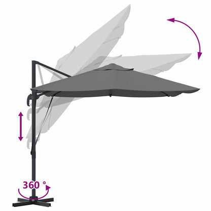 Umbrella Anthracite 351 x 250 x 260 cm Polyester and Aluminium
