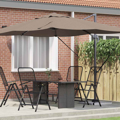 Umbrella Taupe 351 x 250 x 260 cm Polyester and Aluminium