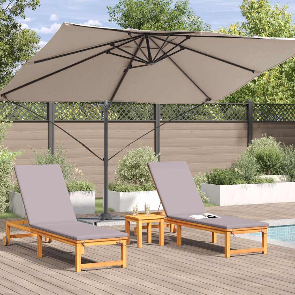 Umbrella Taupe 351 x 250 x 260 cm Polyester and Aluminium