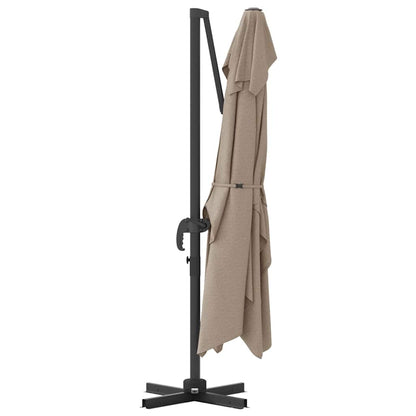 Umbrella Taupe 351 x 250 x 260 cm Polyester and Aluminium