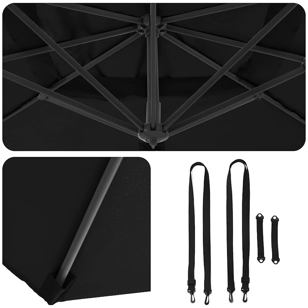 Umbrella Black 351 x 250 x 260 cm Polyester and Aluminium