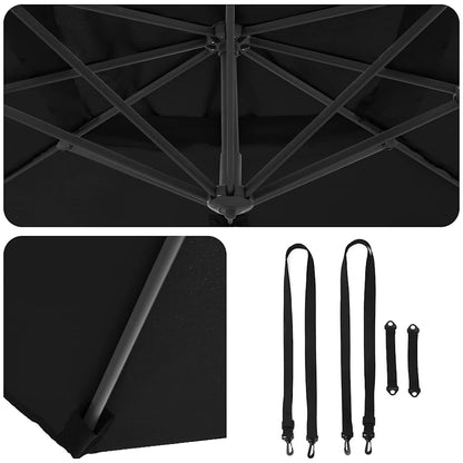Umbrella Black 351 x 250 x 260 cm Polyester and Aluminium
