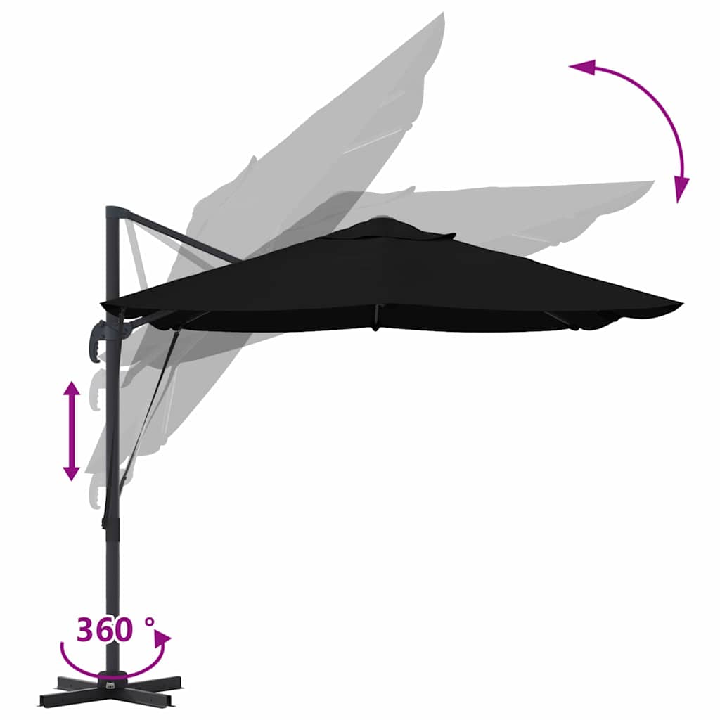 Umbrella Black 351 x 250 x 260 cm Polyester and Aluminium