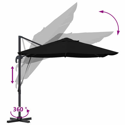 Umbrella Black 351 x 250 x 260 cm Polyester and Aluminium