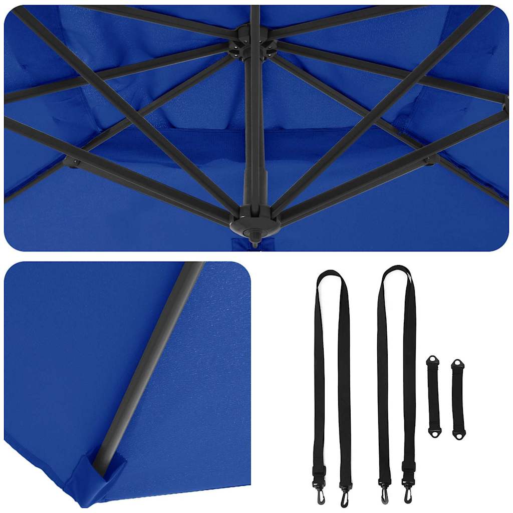 Umbrella Azurblau 351 x 250 x 260 cm Polyester and Aluminium
