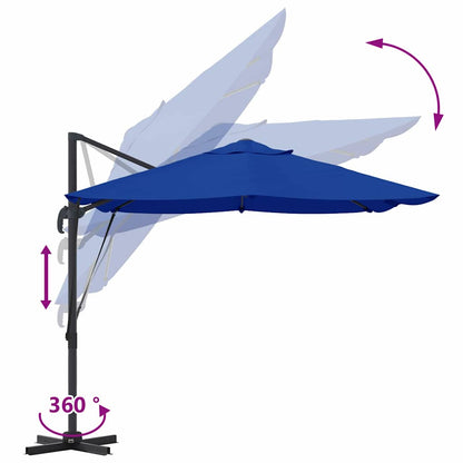 Umbrella Azurblau 351 x 250 x 260 cm Polyester and Aluminium