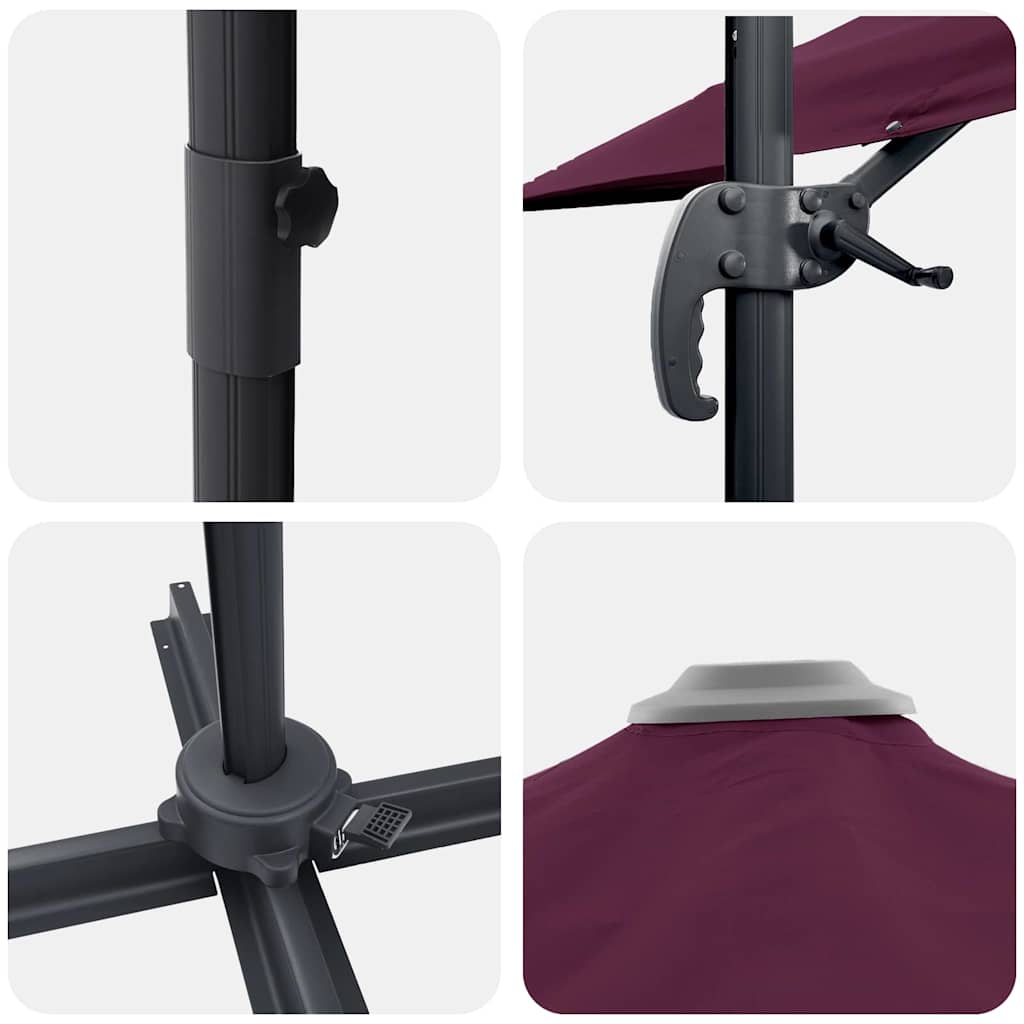 Umbrella Bordeaux Red 351 x 250 x 260 cm