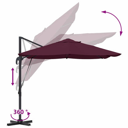 Umbrella Bordeaux Red 351 x 250 x 260 cm