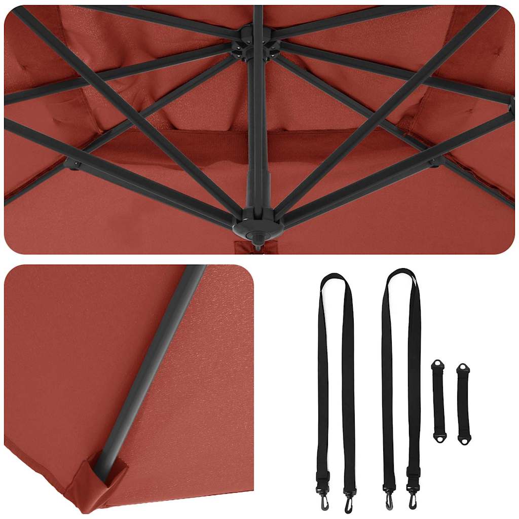 Umbrella Terracotta 351 x 250 x 260 cm Polyester and Aluminium