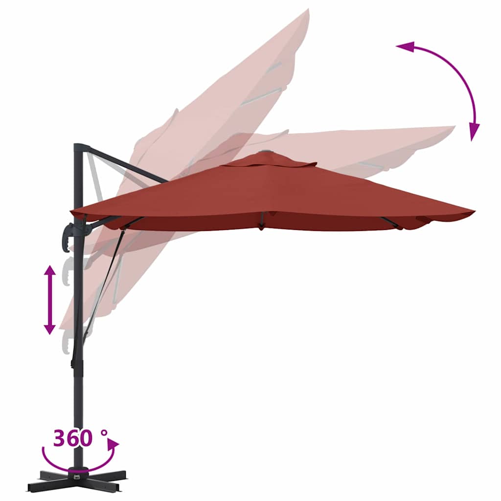 Umbrella Terracotta 351 x 250 x 260 cm Polyester and Aluminium
