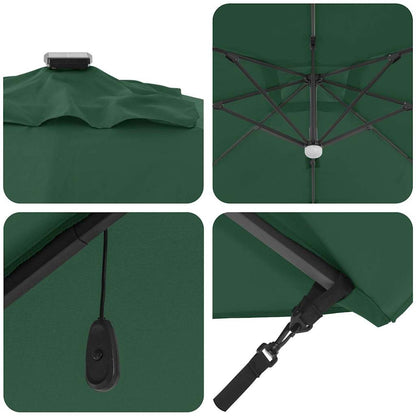 Roma Parasol Green 286 x 284 x 270 cm Aluminium and Polyester