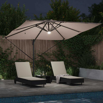 Roma Parasol Taupe 286 x 284 x 270 cm Aluminium and Polyester