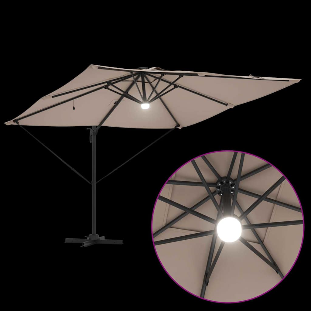 Roma Parasol Taupe 286 x 284 x 270 cm Aluminium and Polyester