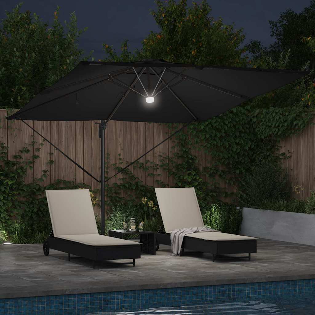 Roma Parasol Black 286 x 284 x 270 cm Aluminium and Polyester