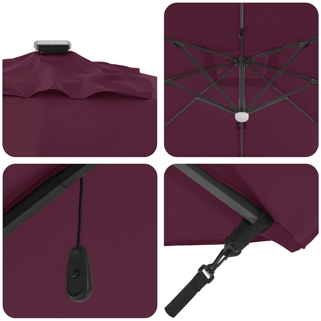 Roma Parasol Red 286 x 284 x 270 cm Aluminium and Polyester