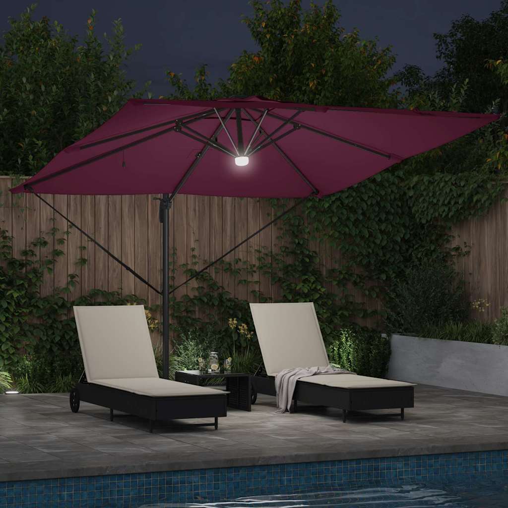 Roma Parasol Red 286 x 284 x 270 cm Aluminium and Polyester