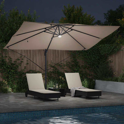 Umbrella Taupe 351 x 250 x 253 cm Polyester and Aluminium